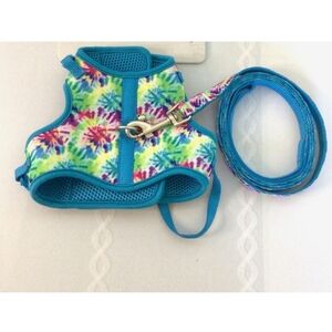 Colorful Tie-Dye Pet Harness and Leash Set